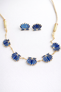 Gorgeous Lotus Necklace with Lotus Studs