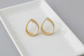 Modern Gold-Tone Layered Teardrop Hoop Earrings