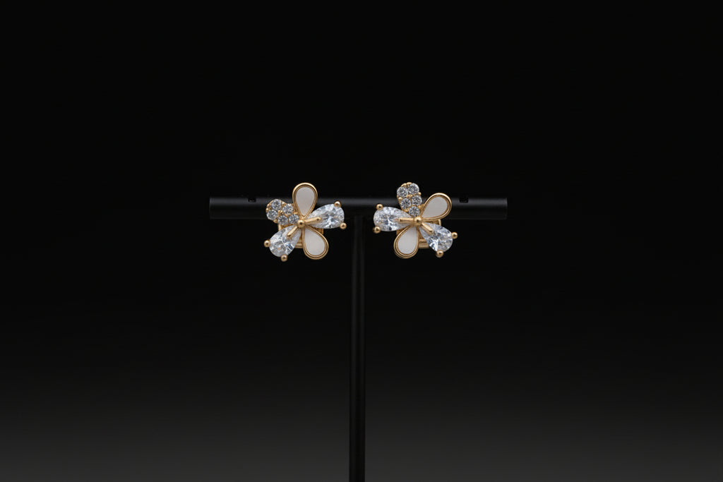 Elegant Butterfly-Inspired Crystal Stud Earrings