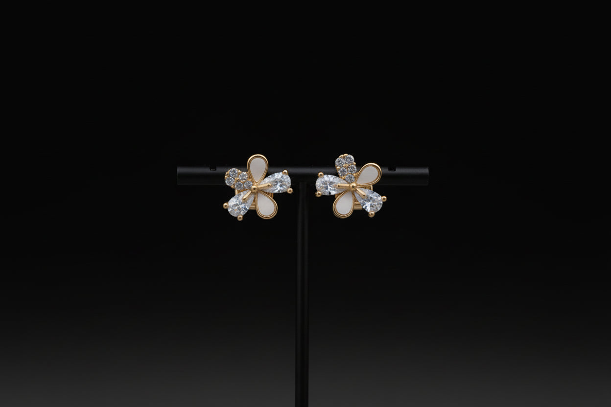 Elegant Butterfly-Inspired Crystal Stud Earrings
