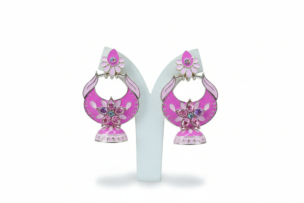 Royal Blue Floral Enamel Earrings